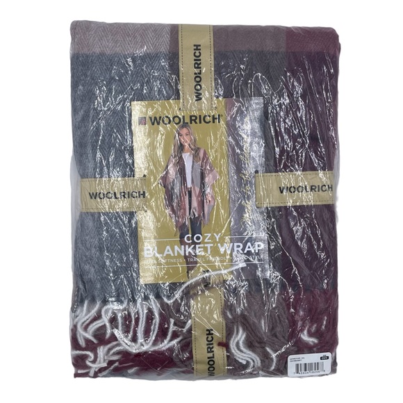 ❤️NEW Woolrich One Size Cozy Blanket Wrap - Daphine Plaid ❤️ - Picture 4 of 5